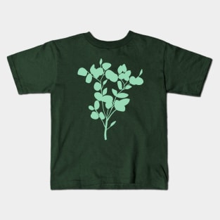 Eucalyptus, Silhouette, Mint Green Kids T-Shirt